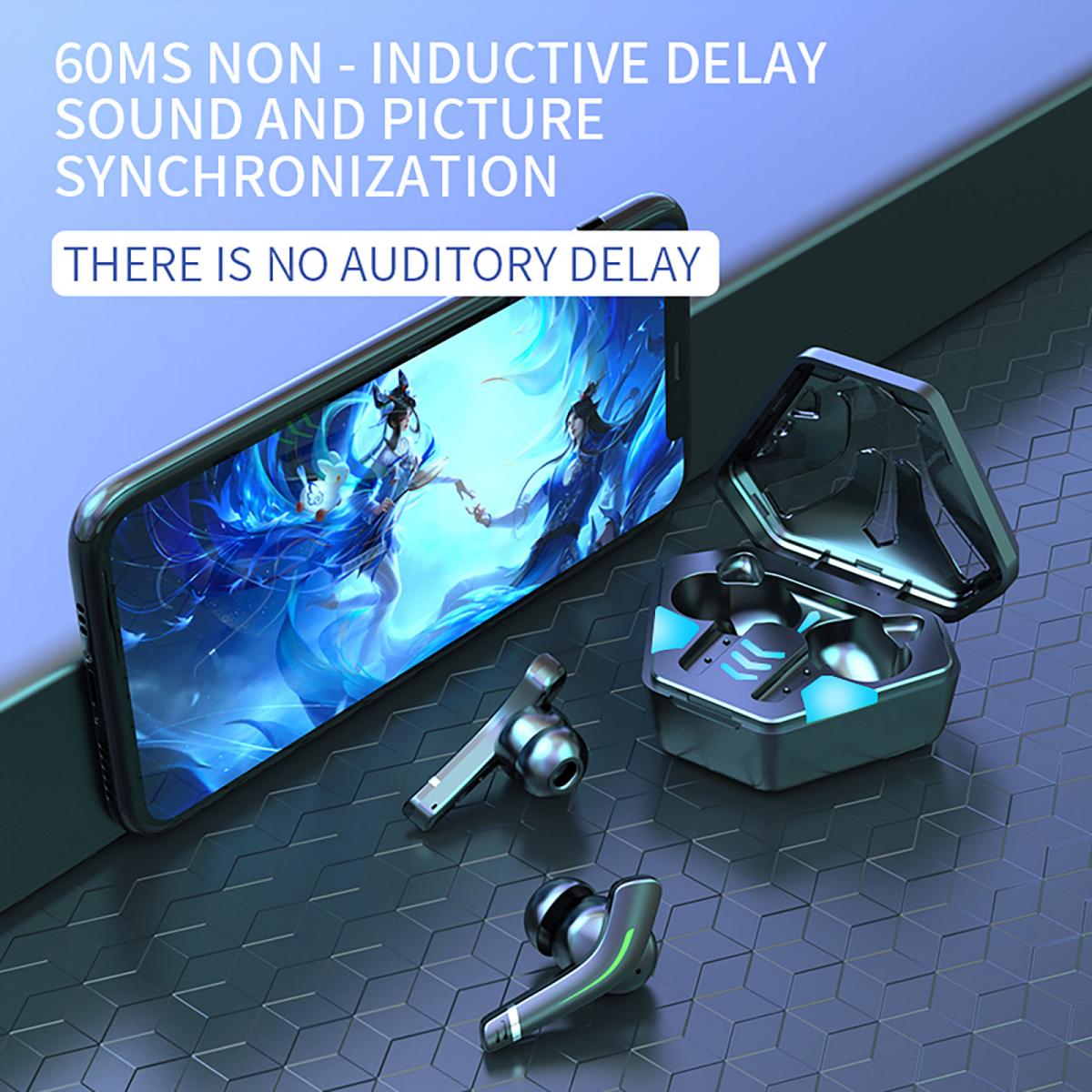 TWS Game Headset Wireless Bluetooth Earbuds Breathing Light Type-C Charging