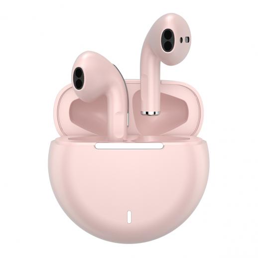Fones de ouvido Pro8s Bluetooth Fone de ouvido sem fio Ture Sports Fones de ouvido cíclico 24H com estojo de carregamento Tipo C e microfone, fone de ouvido estéreo intra-auricular e fone de ouvido rosa