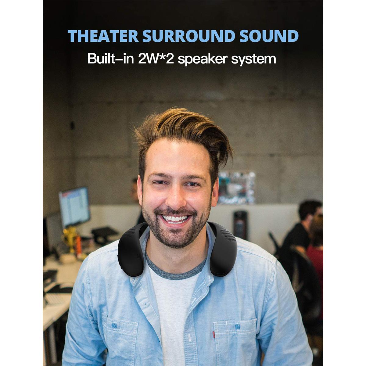 Bluedio HS Neckband Portable Bluetooth Speaker, Wireless Wearable Body Speaker with FM Radio/Micro SD Card, Lightweight Outdoor Speaker Private Music for Cycling, Hiking, Hand-free Call