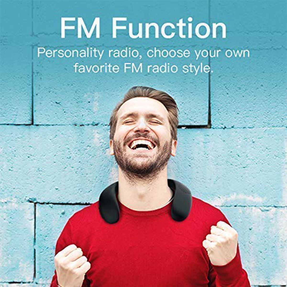 Bluedio HS Neckband Portable Bluetooth Speaker, Wireless Wearable Body Speaker with FM Radio/Micro SD Card, Lightweight Outdoor Speaker Private Music for Cycling, Hiking, Hand-free Call