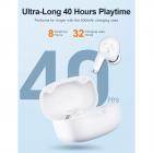 Bluedio Ei Bluetooth Wireless Earbuds Wireless Headphones In-Ear Headphones with Charging Case, 40H Playtime, Car Headphones with Built-in Microphone Supports Wireless Charging,  for Sports/Work, White