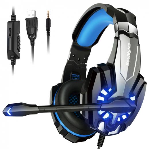 SoulBytes S9 Stereo Gaming Headset for PS4 PC Xbox One PS5 Controller