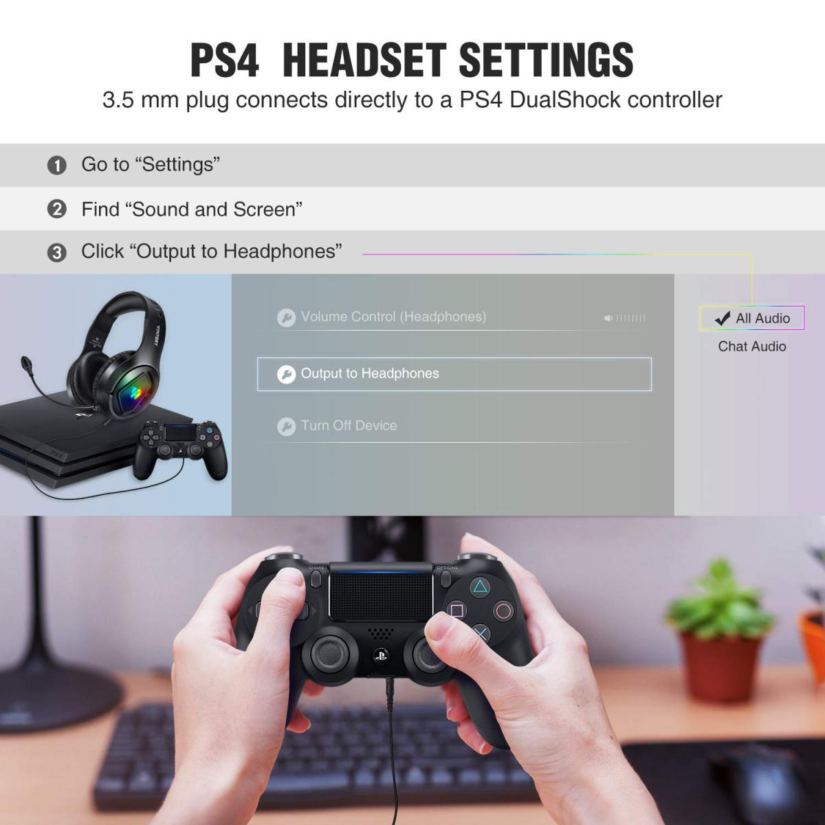 Setting up deals headphones on ps4