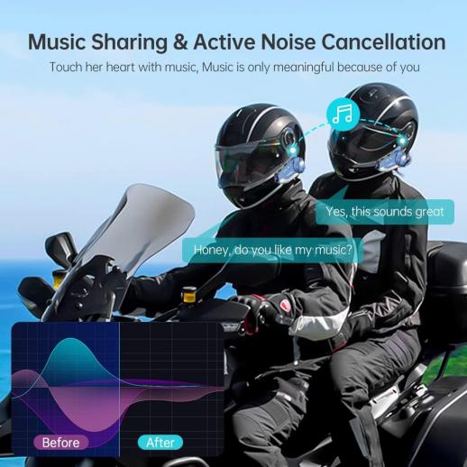 Casque de moto Bluetooth Intercom casque avec Wifi intégré avec caméra  1080p système de communication talk - talk pour 6 coureurs 1000m Intercom -  K&F Concept