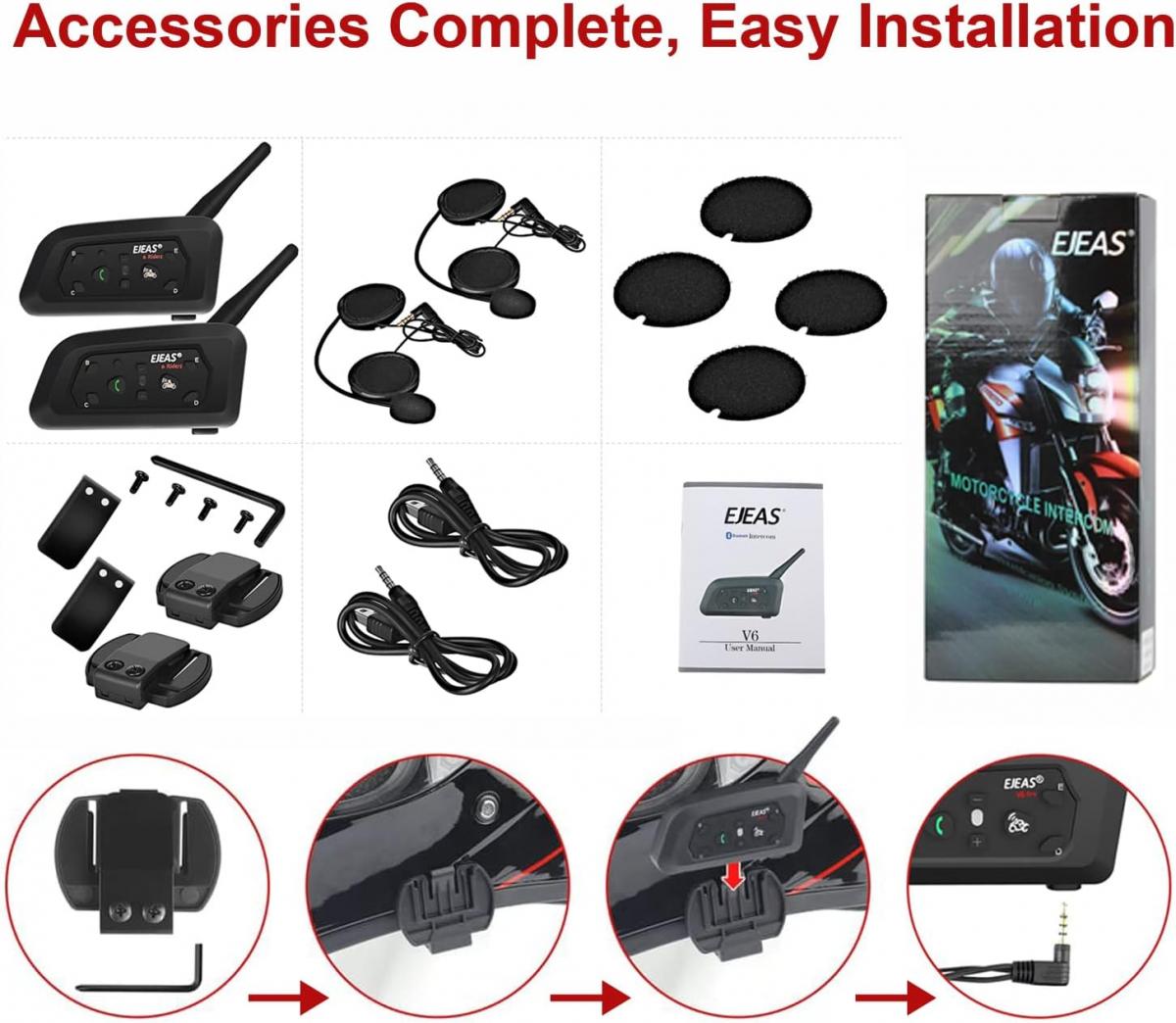 Motorcycle Bluetooth earphones, supporting 6rider 800M