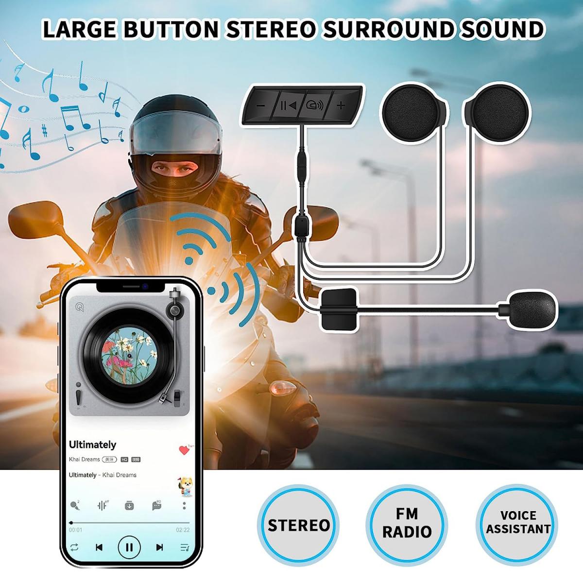 Motorcycle helmet Bluetooth earphones, outdoor earphones, BT5.0