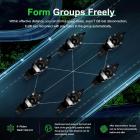 EJEAS Q8 외계인 인터콤, 새로운 Mesh 3.0 그룹 인터콤, 6명의 외계인이 함께 통화할 수 있음, 음악 공유 및 채널 전환(2팩)