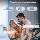 Instant Translator Earbuds Real-Time Two-Way, Video Call Translation, 150 Languages, 0.5S Speed, 98% Accuracy Kentfaith