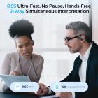 Real-Time Translator Earbuds, 2-Way Simultaneous Interpretation, 150 Languages/Accents, Free Offline Translation, 6 Modes, Video Call Translation, Open-Ear, ENC, For Global Travel, Kentfaith