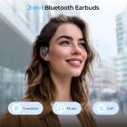 Real-Time Translator Earbuds, 2-Way Simultaneous Interpretation, 150 Languages/Accents, Free Offline Translation, 6 Modes, Video Call Translation, Open-Ear, ENC, For Global Travel, Kentfaith