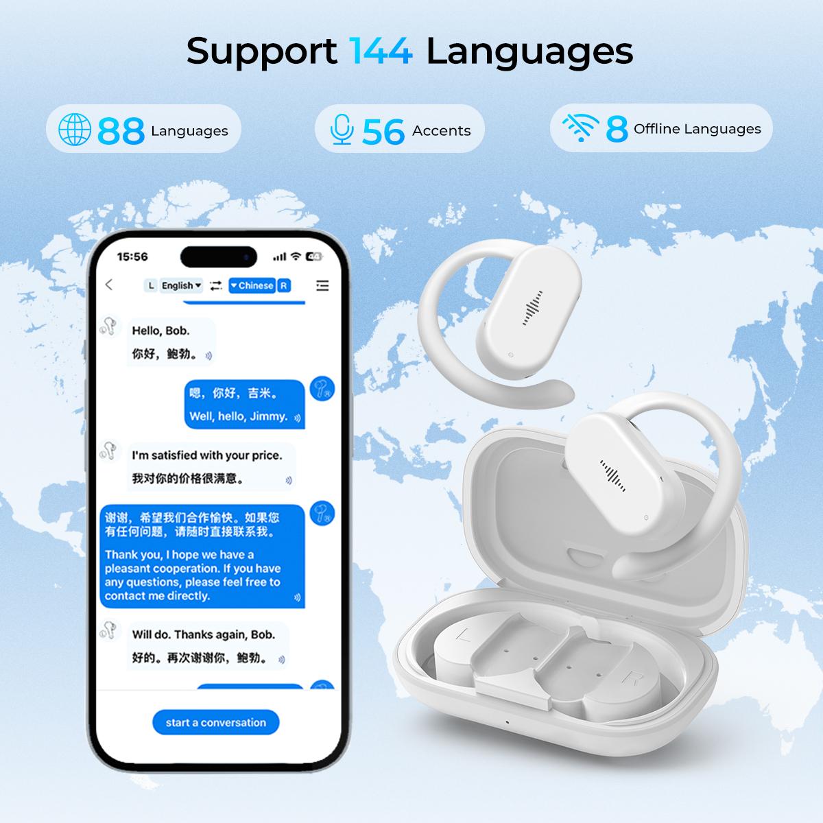 Xupurtlk Language Translator Earbuds, Support 71 Languages & 56 - View #9