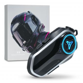 2 Riders Intercom Motorcycle Helmet Bluetooth Headset with Audio Multitasking Music Sharing