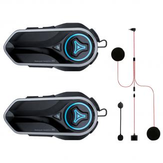 Motorcycle Helmet Headset, 2 Riders Bluetooth Intercom, Unlimited Group APP Intercom, Bluetooth 5.4,  Universal Pairing Audio Multitasking, 2 Pack, Kentfaith
