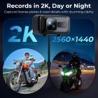 バイク用ヘルメットヘッドセット＆バイクダッシュカムコンボ、2人用Bluetoothインターホン、無制限グループAPPインターホン、Bluetooth 5.4、2K解像度のバイクダッシュカム、140°広角、WiFiコントロール、USB電源、Kentfaith
