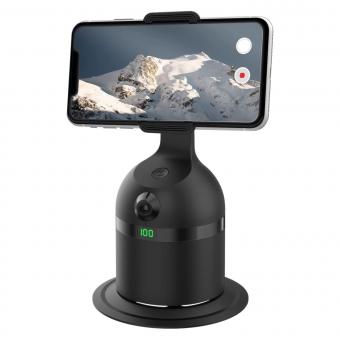 Automatic face tracking tripod, rechargeable face tracking phone holder, no app required, hands-free, 360° rotating instant shot tracking holder tripod for vlogging, live streaming, video calling
