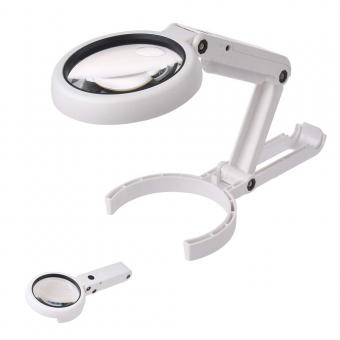 2-in-1 Lightweight Magnifying Glass with Light and Stand, Two-Level Dimming for Reading, Repair, Needlework, Crafts, Puzzles