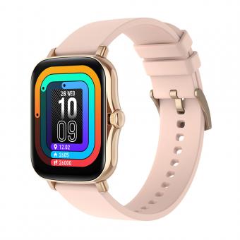 Y20 smart watch with heart rate and sleep monitoring, 1.7-inch full touch screen, smart female and male fitness watch, compatible with Android iPhone iOS rose gold