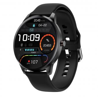 LW36 Smart Watch, Aluminum Alloy Body, Dynamic Heart Rate Multi-sports Mode 3ATM Waterproof Smart Watch, 15 Days Long Standby, Black