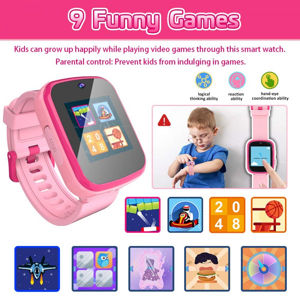 Reloj inteligente para niños con juegos, música, cámara y reloj  despertador, calculadora divertida y segura, juguetes educativos, reloj de  pulsera