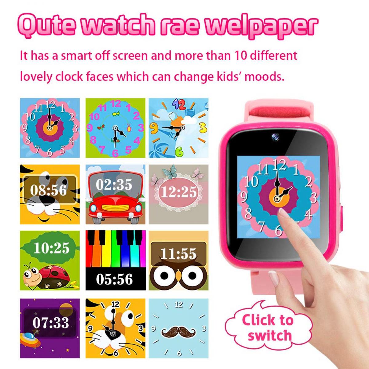 Y90 Reloj inteligente para niños Juguetes 3-8 años Niñas Reloj