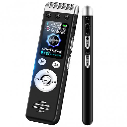 32GB Multi-functional Recorder, Active Noise Reduction Voice Recorder, Mp3 Playback, Video Playback, Suitable for Lectures, Meetings, Interviews, Classes, Etc.