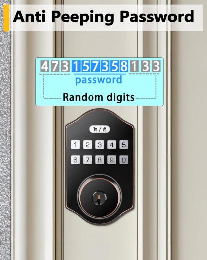 K2 Keyless Entry Door Lock, Electronic Door Lock with Keyboard, 100 User  Passwords, with Anti Peep Password - KENTFAITH