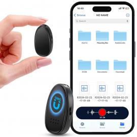 Mini Voice Recorder, Sound-activated & Magnetic, 128GB 1600H Capacity with AI Noise Cancelling Kentfaith