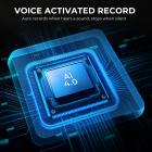 Mini Voice Recorder, Sound-activated & Magnetic, 128 GB 1600H Capacity with AI Noise Cancelling Kentfaith