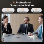 AI Voice Recorder & Note Taker with Transcribe & Voice-to-text for Meetings, Calls, Business with Summarize & 90+ Language Translation, App Control with iPhone, Android