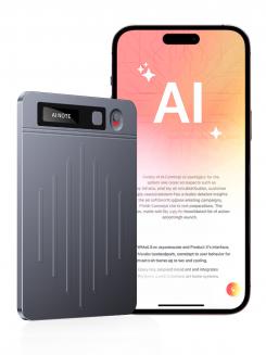Gravador de Voz IA e Tomador de Notas, Transcrição e Resumo Ilimitados Gratuitos por 1 Ano, Armazenamento de 64Gb, 40 Horas de Autonomia da Bateria, para Reuniões, Chamadas, Negócios, Aulas