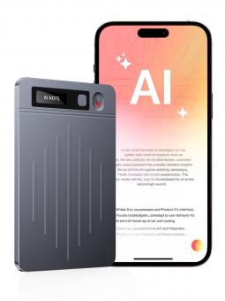 Registratore vocale AI e Prendi Appunti, 1 anno di Trascrizione e Riepilogo gratuiti illimitati, 64 GB di memoria, 40 ore di autonomia, per riunioni, chiamate, affari, lezioni