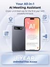 Registratore vocale AI e Prendi Appunti, 1 anno di Trascrizione e Riepilogo gratuiti illimitati, 64 GB di memoria, 40 ore di autonomia, per riunioni, chiamate, affari, lezioni