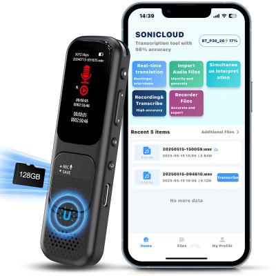 128GB Digital Voice Recorder Voice Activated, AI Transcribe Summarize Translation Noise Reduction,  Kentfaith