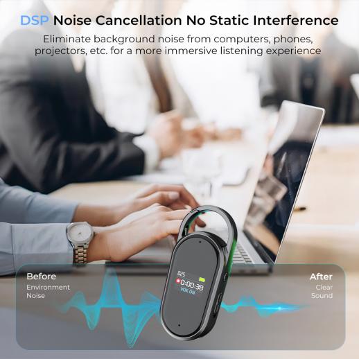 128G 소형 디지털 음성 녹음기, 초장시간 1536H 녹음, 음성 활성화 및 DSP 노이즈 감소, 회의/강의/교실 학습, 열쇠고리 휴대용 선물, Kentfaith