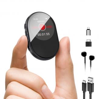 128G Mini Grabadora de Voz con Grabación Ultra-larga de 1600H, Activación por Voz & Reducción de Ruido DSP, Conferencia/Conferencia/Aula de Aprendizaje, Regalo Portátil para Llavero, Kentfaith