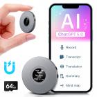 AI Voice Recorder, Recording Device with App Control, Support 134 Languages AI Transcribe, Summarize & Mind-map , 64GB AI Noise Cancellation for Lectures, Meetings, Calls, Interview, Kentfaith
