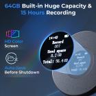 AI Voice Recorder, Recording Device with App Control, Support 134 Languages AI Transcribe, Summarize & Mind-map , 64GB AI Noise Cancellation for Lectures, Meetings, Calls, Interview, Kentfaith