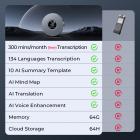 AI Voice Recorder, Recording Device with App Control, Support 134 Languages AI Transcribe, Summarize & Mind-map , 64GB AI Noise Cancellation for Lectures, Meetings, Calls, Interview, Kentfaith