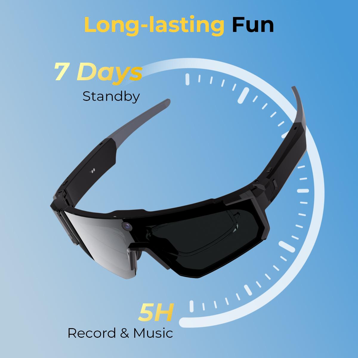Recording Sunglasses with 1200P 30FPS Videos, 36MP photos, 6-axis Image ...