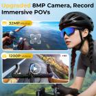 Óculos de Sol com Gravação em Vídeo 1200P 30FPS, Fotos de 36MP, Estabilização de Imagem de 6 Eixos, Proteção UV 400, Áudio Open-ear, para Ciclismo, Caminhadas, Pesca, Kentfaith