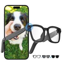 Smart Glasses with Camera, 8MP Sony Camera for 1080P POVs, 4 Tint Levels for Indoor Outdoor, EIS Stabilization, WiFi Transfer, 32GB Storage, 10H Playtime, Kentfaith