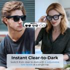 카메라 내장 스마트 안경, 1080P POV를 위한 8MP 소니 카메라, 실내외 사용을 위한 4가지 틴트 레벨, EIS 안정화, WiFi 전송, 32GB 저장 공간, 10시간 재생 시간, Kentfaith