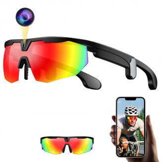 Recording Sunglasses with 8MP Sony Camera, Records 1200P 30fps Videos, 32MP Photos, Dual Stabilization, Dual-mic Noise Cancellation, UV 400 Protection, Kentfaith