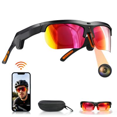 Recording Sunglasses with 13MP Sony Camera, 110-degree Wide Angle, EIS Stabilization, Anti-glare Lenses, 165 Languages Translation, for Cycling, Hiking, Fishing, Kentfaith