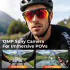 Recording Sunglasses with 13MP Sony Camera, 110-degree Wide Angle, EIS Stabilization, Anti-glare Lenses, 165 Languages Translation, for Cycling, Hiking, Fishing, Kentfaith
