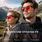 Recording Sunglasses with 13MP Sony Camera, 110-degree Wide Angle, EIS Stabilization, Anti-glare Lenses, 165 Languages Translation, for Cycling, Hiking, Fishing, Kentfaith