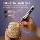 Cordless Engraving Pen with 3 Speeds, 57-in-1 Kit with 30 Bits, 16 Stencils, 6 Grinding Stones, 3 Cutting Wheels, for Rocks, Wood, Glass, etc. Kentfaith