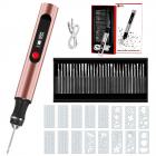 Cordless Engraving Pen with 3 Speeds, 30 Bits, 16 Stencils, for Rocks, Wood, Glass, etc. Kentfaith