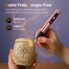 Cordless Engraving Pen with 3 Speeds, 30 Bits, 16 Stencils, for Rocks, Wood, Glass, etc. Kentfaith