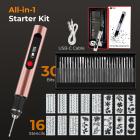 Cordless Engraving Pen with 3 Speeds, 30 Bits, 16 Stencils, for Rocks, Wood, Glass, etc. Kentfaith